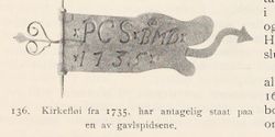 Kirkefløy fra 1735. Fra Nøtterø, utgitt 1922.
