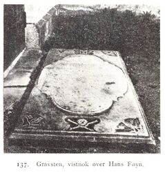 Gravminne, angivelig over Hans Føyn. Fra Nøtterø, utgitt 1922.