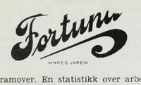 "Fortuna" – ei anna merkevare frå fabrikken. Foto: Johs. Sætherskar, Det Norske Næringsliv 4, Telemark Fylkesleksikon, Bergen, 1949.