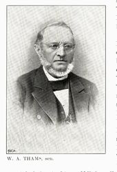 Wilhelm August Thams, født 1812. Grunnlegger av den senere trelastforretningen M. Thams & Co. Foto: Det gamle og det nye Trondhjem (Richter, 1906)