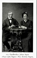 Johan Sagen (1819-1906) og kona Berthe Kristine Sagen (1823-1883).