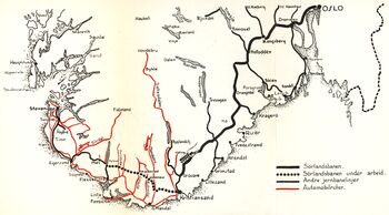 sørlandsbanen kart Sørlandsbanen – lokalhistoriewiki.no