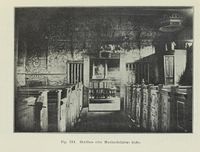 Inne i Holdhus kyrkje. Foto: Bendixen, B.E.: "Kirkerne i Søndre Bergenhus amt", 1909 .