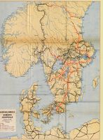Svensk_Järnvägsstatistiks kart fra 1880 viser at både Sverige og Danmark da hadde en langt større jernbanetetthet enn Norge. Svensk_Järnvägsstatistik.