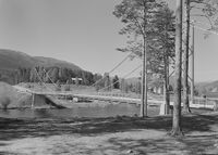 Noresund bru ble bygget til OL i Oslo i 1952. Foto: Nasjonalbiblioteket (1953).