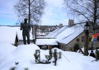 Norsk Bergverksmuseum, Smeltehytta, sett fra Hyttegata. Foto: Stig Rune Pedersen (2006)