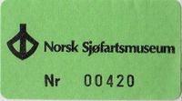 NMM het Norsk sjøfartsmuseum fra 1914 til 2009. Her adgangsoblat fra 2006. Foto: Stig Rune Pedersen