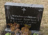 Ikke yrkestittel, men betegnelse på person: Norskamerikaner, Veggli kirkegård.