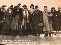 Norske delegater til I. C. W. i Washington i 1925. Her ses høyre del av bildet. Se også I. C. W. 1925