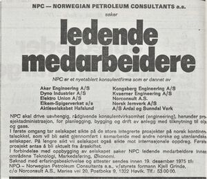 Norwegian Petroleum Consultants stillingsutlysning 1975.jpg