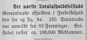 Notis i avisa Banneret om landsmøte i D.N.T. 15.8.1892.jpg