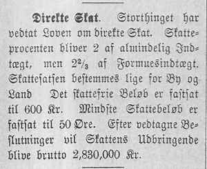 Notis i avisa Banneret om nye skattesatser 15.8.1892.jpg