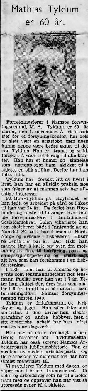 Notis om 60-årsdag i Namdal Arbeiderblad 28.10.1950.jpg