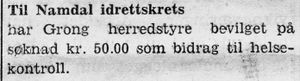 Notis om Namdal idrettskrets i Namdal Arbeiderblad 28.10.1950.jpg