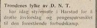 Notis i Harstad Tidende 25. august 1926.