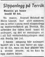 6. Notis om etablering av slipp på Terråk i Namdal Arbeiderblad 28.10.1950.jpg