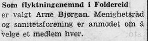 Notis om flyktningenemnda i Foldereid i Namdal Arbeiderblad 28.10.1950.jpg