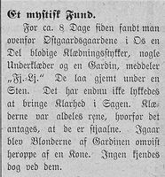 3. Notis om funn av blodige klær i Østerdølen 05. 08 1904.jpg