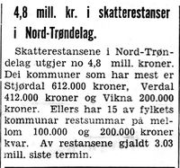 8. Notis om skatterestanser i Nord-Trøndelag i Namdal Arbeiderblad 28.10.1950.jpg