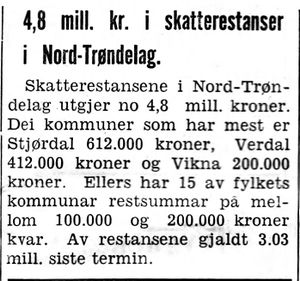 Notis om skatterestanser i Nord-Trøndelag i Namdal Arbeiderblad 28.10.1950.jpg