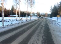 Motiv fra Numedalsvegen i sentrum av Veggli. Foto: Stig Rune Pedersen