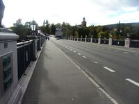 Motiv fra Nybrua, fra østre mot vestre bredd av Numedalslågen. Foto: Stig Rune Pedersen