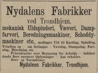 Annonse fra Nydalens Fabrikker i Adresseavisen 21. februar 1886.