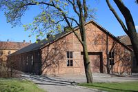 Nye ridehus på Akershus festning bygd i 1900 i utmurt bindingsverk. Foto: Vidar Iversen (2014).