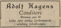 Annonse for Hagens Conditori i Østlands-Posten 17. oktober 1931.