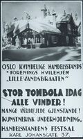 Tombola til inntekt for foreningens hvilehjem, Lillevandsbraaten. Foto: Ukjent/Anno Kvinnemuseet, 1960-70.