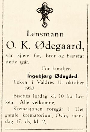 Ole Knutson Ødegaard dødsannonse 1932.jpg