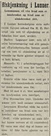 Ølskjenkedebatt i Lunner AD 1935.