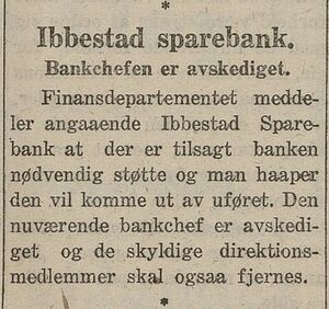 Om Ibestad Sparebanks banksjef i avisa Østlendingen 16.10.1920.jpg