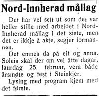 490. Om Nord-Innherad mållag i Nord-Trøndelag og Nordenfjeldsk Tidende 09.02.33.jpg