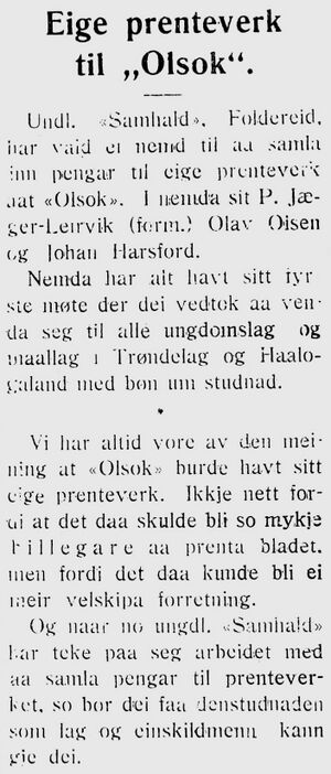 Omtale av OLSOKs trykkeri i Ungskogen 30.3.1916.jpg