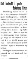 50. Omtale av innbrudd i Sakshaug kirke i Nord-Trøndelag og Nordenfjeldsk Tidende 2. november 1922.jpg