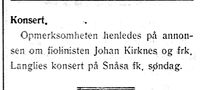 34. Omtale av konsert på Snåsa i Nord-Trøndelag og Nordenfjeldsk Tidende 2. november.jpg