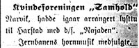 121. Omtale av kvinneforeningen "Samhold" i Harstad Tidende 7. juli 1913.jpg