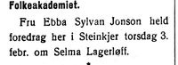 216. Omtale av møte i Folkeakademiet i Indhereds-Posten 31.1.1921.jpg