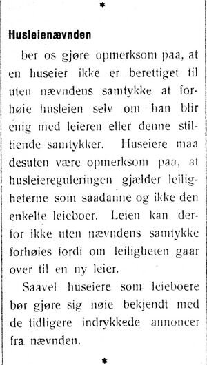 Omtale av prisnemnda for husleiesaker i Indheredsposten 9.11.1917.jpg