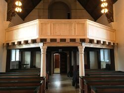 Orgelgalleriet klar for maling jan 2018.