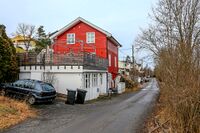 I dette huset i Nordbråtenveien var det dagligvarebutikk helt til begynnelsen av 1980-tallet. Foto: Leif-Harald Ruud