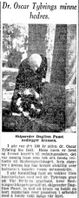 Artikkel i Aftenposten ifm. 100-årsmarkeringen for Tybring i 1947.