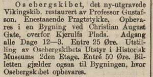 Osebergskipet annonse 1913.jpg