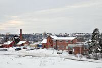 Den norske Eterfabrikk mens den lå i Eterveien. Foto: Roy Olsen (2009).