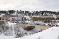 Bru for Trondheimsveien over Alna på Grorud. Foto: Roy Olsen (2008).
