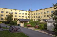 Det indre gårdsmiljøet i Bjølsenborgen. Foto: Leif-Harald Ruud (2023).