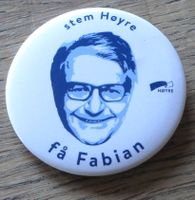 Valgkamp-button, Oslo Høyre (2015) med Fabian Stang