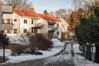 Kjedede tomannsboliger i Vallegata. Foto: Leif-Harald Ruud (2019).