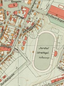 Området, før riving på et kart fra 1940. Foto: Oslo byarkiv